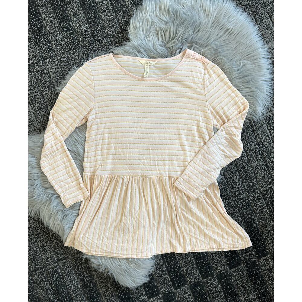 Matilda Jane Women's True Friend Pink & Gold Top‎ Size Large